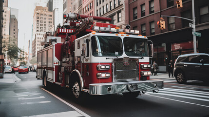 fire truck in the city
