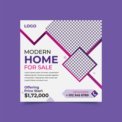 Modern home sale banner and abstract background for business marketing