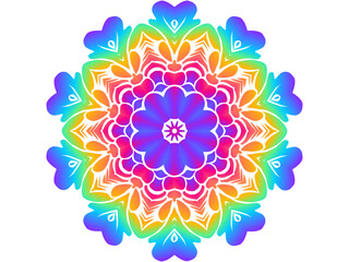 Beautiful colourful caleidoscope gradient flower petals art pattern