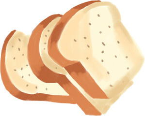 breads watercolor painting.	