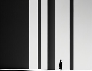 Black And White Ai Generated Photoography Of A Solitary Figure 
