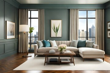 living room interior Generated Ai