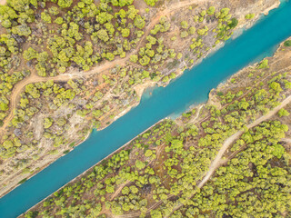 The Isthmus of Corinth in aerial view