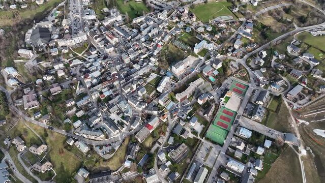 Villard from the sky: Winter's touch, skier's delight, history's whisper.
