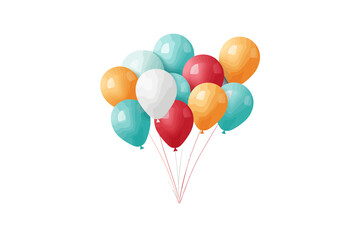 birthday balloons isolated vector transparent background png