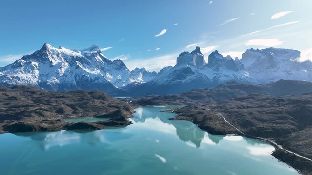 National Park At Torres Del Paine Puerto Natales Chile. Riverside Torres Del Paine Puerto Natales. Dream Lake Country Mountains. Dream Forest Trees Country Lagoon Nature.