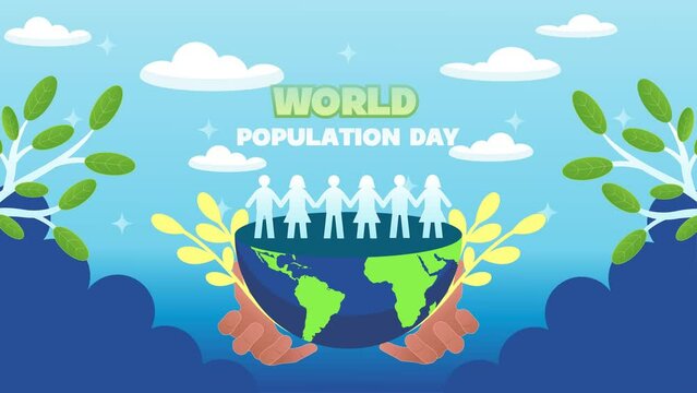 World Population Day motion animation video
