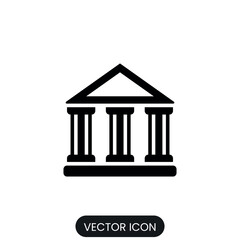 Museum building icon vector with isolated white background