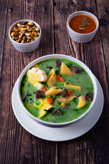 Peruvian menestron dish. Peruvian gastronomy.