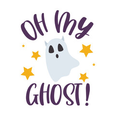 Happy Halloween vector lettering. Holiday lettering for banner. Happy Halloween poster, greeting card, party invitation. Vector illustration.