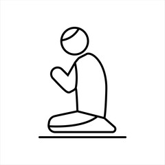 The icon of a man denoting a place for prayers. Prayer Room