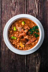 A traditional Peruvian shambar soup. Peruvian cuisine