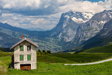 Fototapeta na wymiar Grindelwald from Kleine Scheidegg