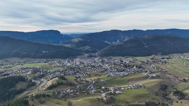 Grenoble surroundings aerial shot Villard-de-Lans
