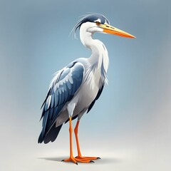 Obraz premium Heron Bird Illustration AI Generative