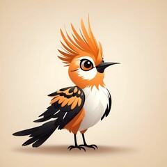 Obraz premium Hoopoe Bird Illustration AI Generative