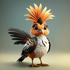 Obraz premium Hoopoe Bird Illustration AI Generative