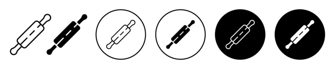 Rolling pin icon. Cooking dough roller symbol. Household kitchen utensil to make flour kneading tool vector. Wooden cylinder sign.