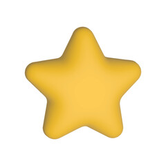 yellow star. realistic 3d design. cartoon style for element