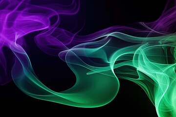 Modern background with smoke effect, mixing colors, purple and green