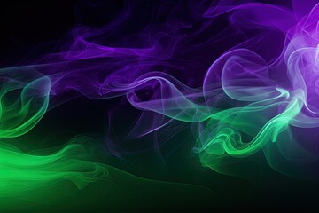 Modern background with smoke effect, mixing colors, purple and green