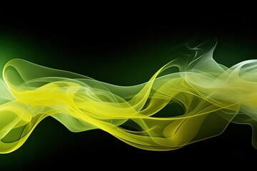 Modern background with smoke effect, color mixing, yellow and green
