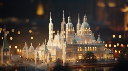 Obraz premium A miniature model of a building with a lot of spires