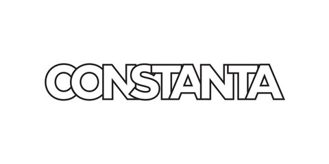 Constanta in the Romania emblem. The design features a geometric style, vector illustration with bold typography in a modern font. The graphic slogan lettering. © SolaruS