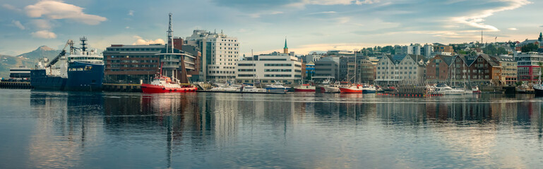 Tromsø cityscape, Harbor, Troms of Finnmark, Norway