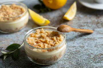 Fresh homemade cheesecake.