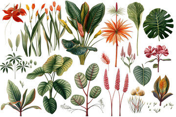 Tropical Plants Elements Clipart