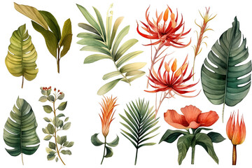 Tropical Plants Elements Clipart