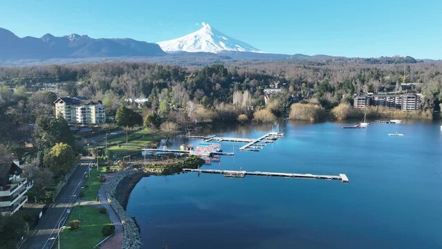 Scenic Lake At Pucon Los Rios Chile. Cityscapes Pucon Los Rios. Coast Sky City Seaside. Coast Outdoor City Beach Panoramic. Coast Seaside Lifestyle Landmark. Pucon Los Rios.