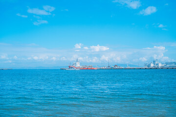 久里浜の海岸の風景