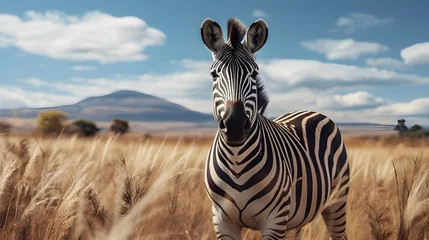 Fototapete Rund zebra in the savannah © toomi123