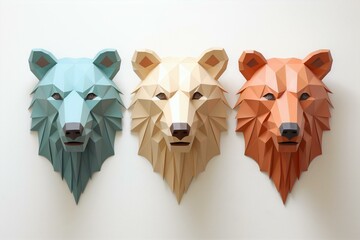 Triad of Bears: A Colorful 3D Origami Installation, Generative A