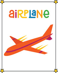 vector graphic illustration of Airplane for education children's coloring book