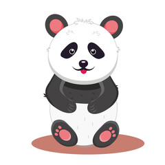 Naklejka premium Panda bear in flat cartoon style