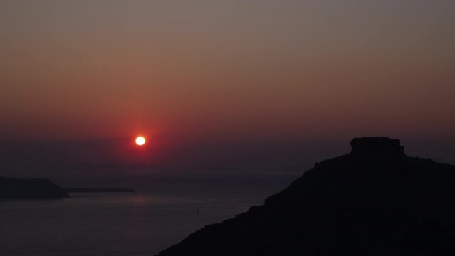 Sunset Timelapse in Firostefani at the Santorini Caldera 