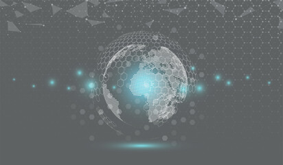 Global network connection and communication technology.Global network background.social network.
