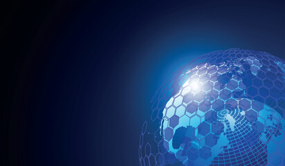 Global network connection and communication technology.Global network background.social network.