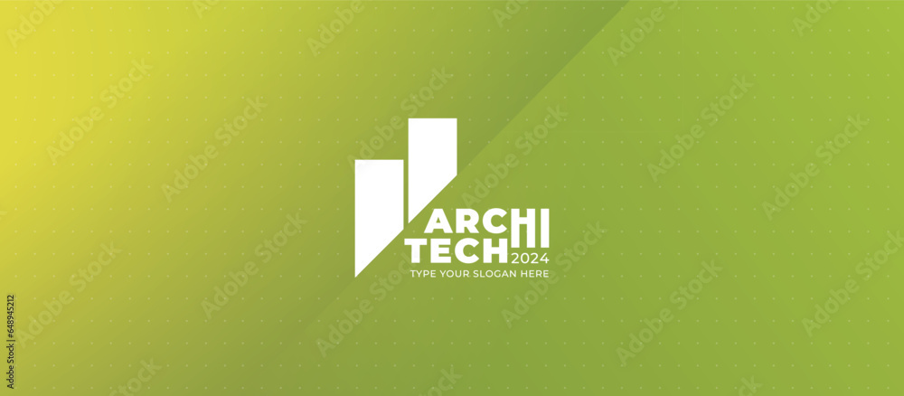 Poster logo graphic design of annual event summit and title made for architecture and technology theme - an