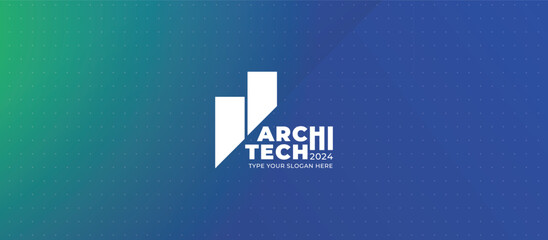 logo graphic design of annual event summit and title made for architecture and technology theme - annual convention for architects