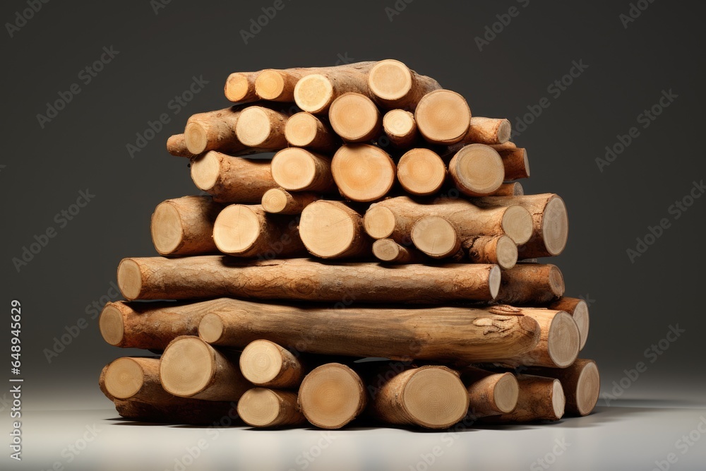 Poster round trees stacked in a pile side view