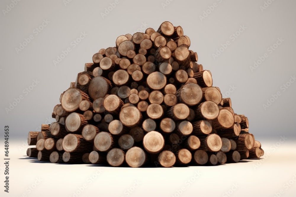 Poster round trees stacked in a pile side view