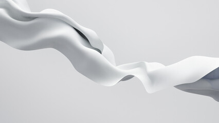 Dynamic Wavy Flowing Cloth Fabric Abstract Elegant Background Textile Element 3d Rendered