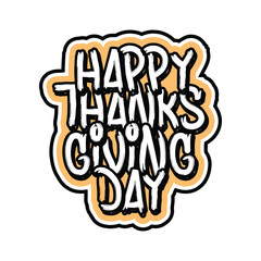 Happy thanks giving day typography design