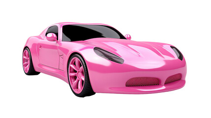 pink car isolated on white