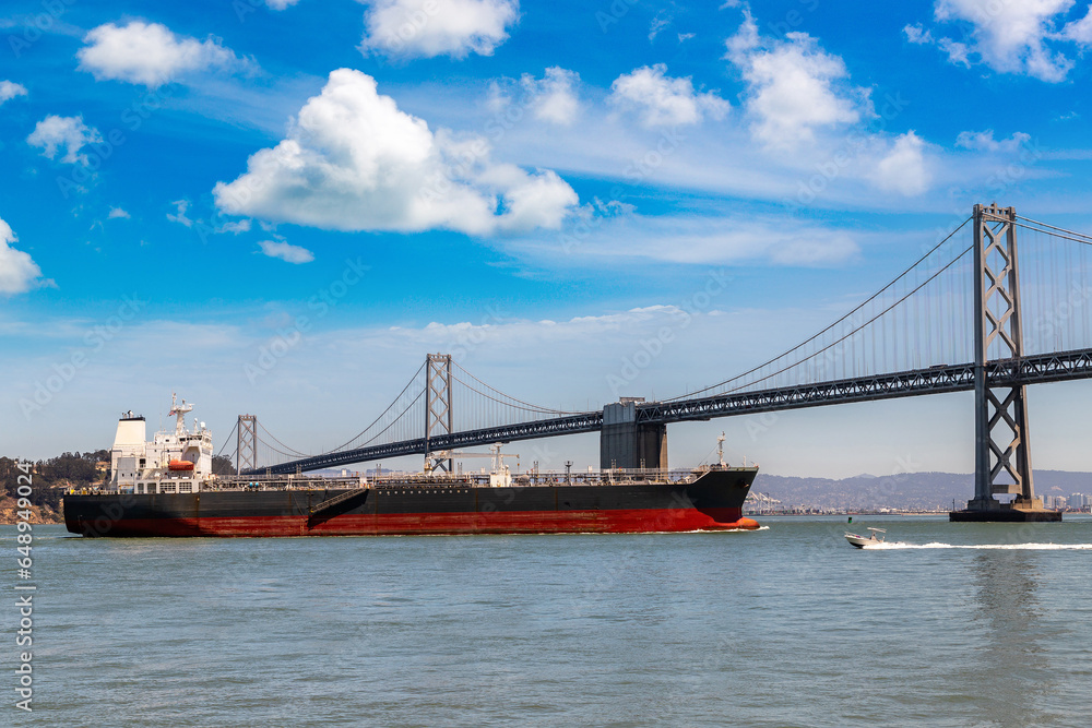 Poster oil tanker in san francisco