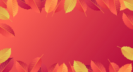 background with autumn theme leaf frames